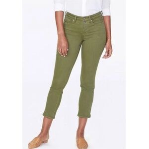 NYDJ Sheri Slim Ankle Jeans Olive Green Size 12